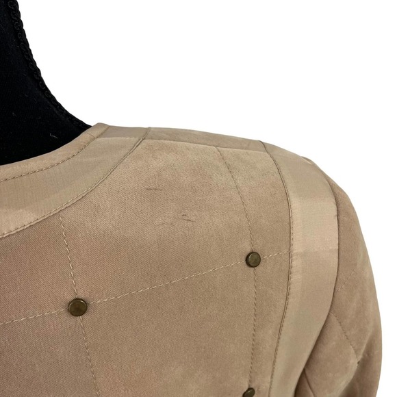 Doncaster Tan Gold Studded Jacket With Pockets 8 - Picture 3 of 6